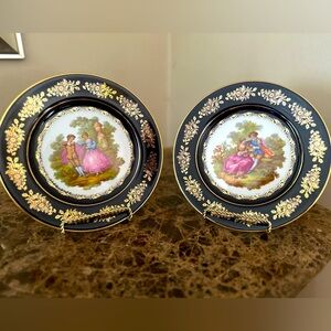 Limoges castel Black and Gold Decorative Plates